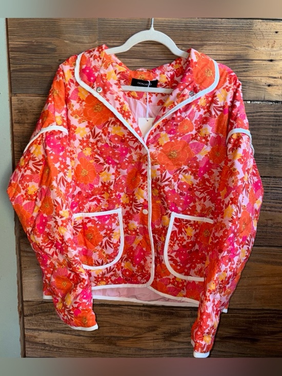 Dokotoo Jackets & Blazers - Colorful Floral Quilted Bomber Jacket - Pink & Orange by Kooples